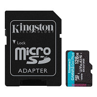 Карта памяти Kingston Canvas Go! Plus microSDXC 128GB (с адаптером) класс 10, UHS-I (класс U3), V30, A2