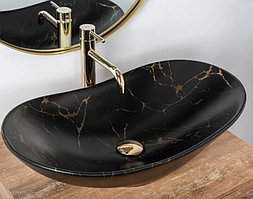 Умывальник Rea Royal Marble Black Matt U7478