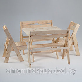 Комплект садовой мебели "Душевный": стол 1,5 м, две скамейки, два стула