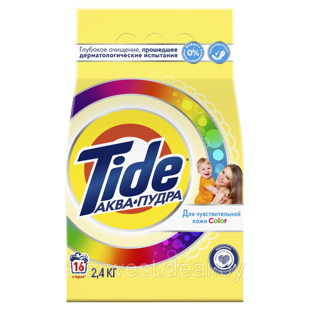 Tide Детский Color 2,4 кг Стиральный порошок для чувствительной кожи для автоматических стиральных машин - фото 2 - id-p157876733