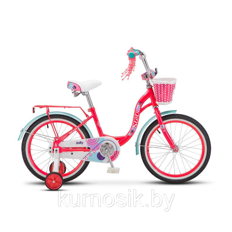 Детский велосипед Stels Jolly 18" V010 (4-8 лет) пурпурный-зеленый - фото 2 - id-p176182022