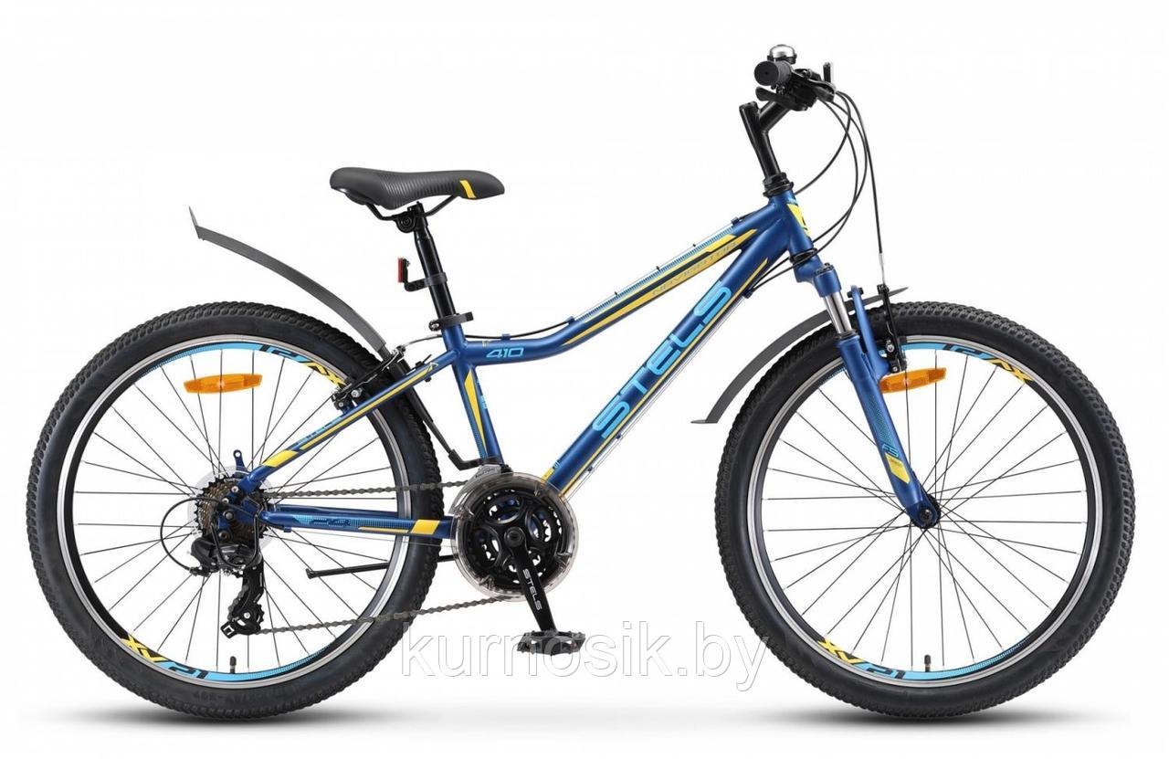 Велосипед Stels Navigator-410 V 21 sp 24" V010 (от 8 до 13 лет) черный-желтый - фото 2 - id-p176184085