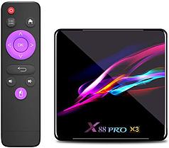 Смарт-приставка TV BOX X88 Pro X3 S905X3, BT+5Ghz, Android 9.0 (4Gb/128Gb)