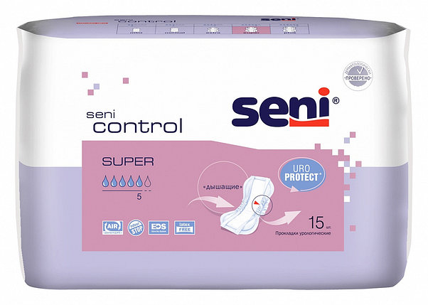 Прокладки урологические для женщин Seni Control Super, 15 шт., фото 2