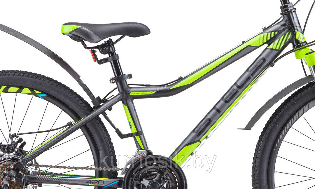 Велосипед Stels Navigator 420 MD 24" V010 (8-12 лет) черный-зеленый - фото 3 - id-p176184248