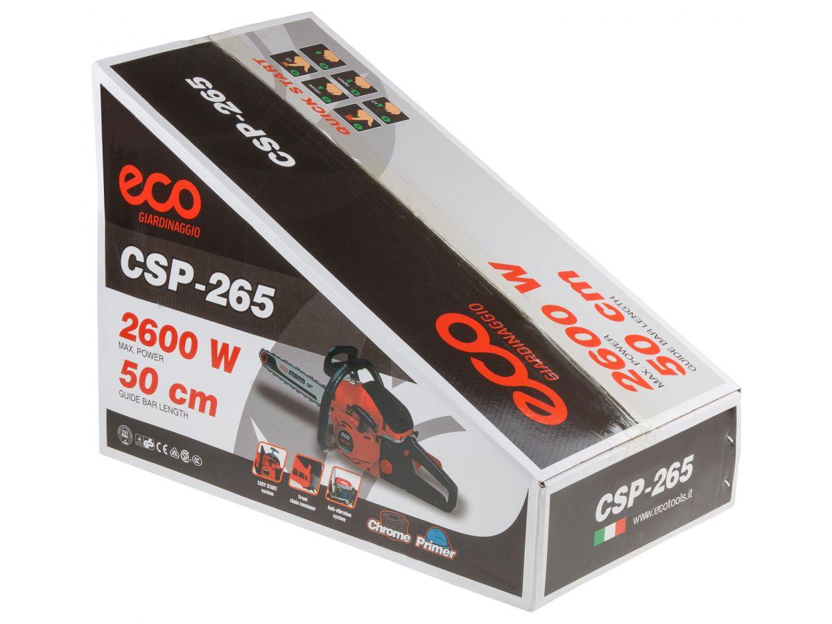 Бензопила ECO CSP-265 шина 50 см (20"), 0.325", 1.5 мм, 76 зв (2.60 кВт, 3.5 л.с., 52 см3, вес 6.8 кг) - фото 7 - id-p176184246