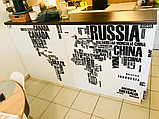 Наклейка интерьерная на стену «Карта мира с названиями XXL», фото 4