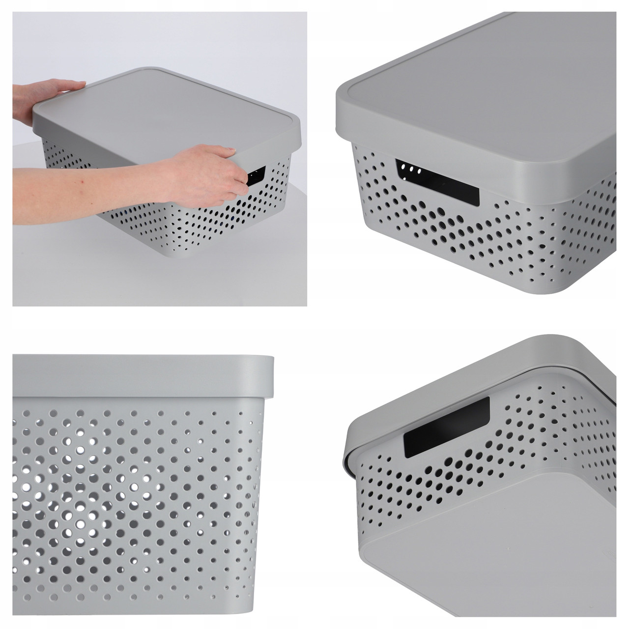 Коробка для хранения с крышкой INFINITY 11L, серый - фото 4 - id-p173778663