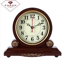 Интерьерные настольные кварцевые стрелочные часы РУБИН 3026-002 классические в кабинет для руководителя