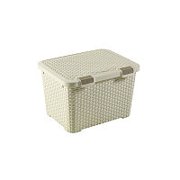 Контейнер для хранения с крышкой RATTAN STYLE TRUNK 43L, кремовый