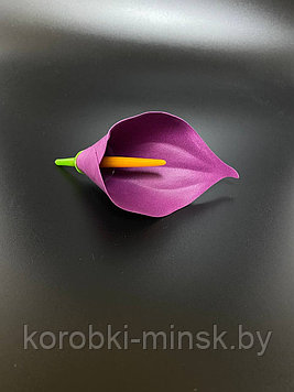 Декоративный цветок "Каллы" 6*12см, 1шт. Сливовый
