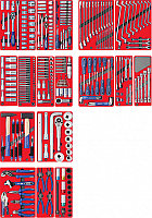 5-00323 МАСТАК Набор инструментов "ЭКСПЕРТ" для тележки, 17 ложементов, 323 предмета МАСТАК 5-00323