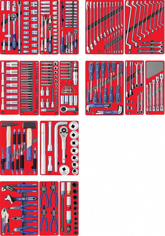 5-00323 МАСТАК Набор инструментов "ЭКСПЕРТ" для тележки, 17 ложементов, 323 предмета МАСТАК 5-00323 - фото 1 - id-p176200749