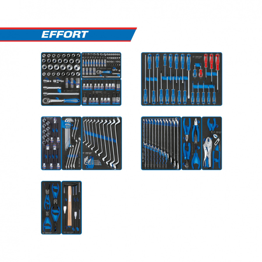 934-235MRVD KING TONY Набор инструментов "EFFORT" для тележки, 12 ложементов, 235 предметов KING TONY - фото 1 - id-p176200760