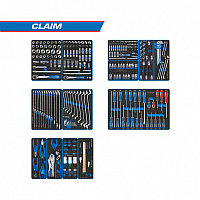 934-286MRVD KING TONY Набор инструментов "CLAIM" для тележки, 13 ложементов, 286 предметов KING TONY