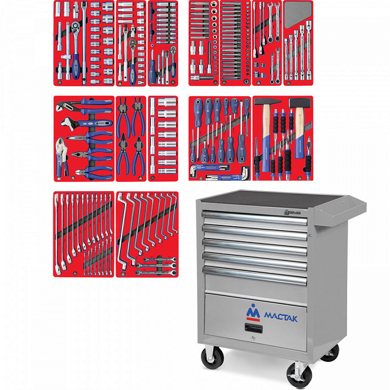 52-05270G МАСТАК Инструментальная тележка с набором инструментов МАСТАК "ЛИДЕР" 52-05270G, 270 предметов - фото 1 - id-p176201349