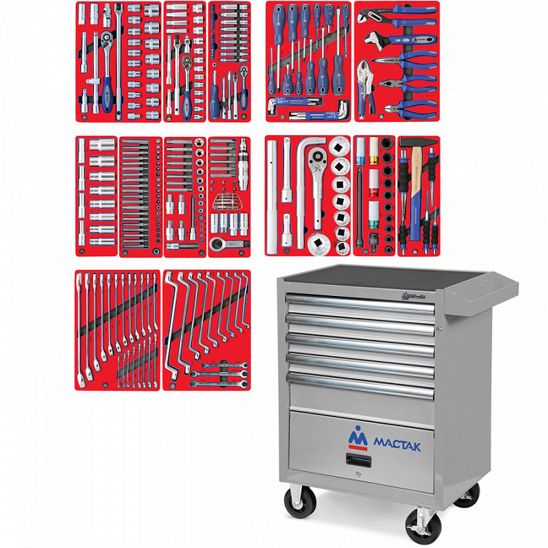 52-05299G МАСТАК Инструментальная тележка с набором инструментов МАСТАК "ПРОФИ" 52-05299G, 299 предметов - фото 1 - id-p176201350