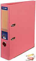 Папка-регистратор Economix Lux 80 мм., PVC, двухсторонняя, пастель, розовая