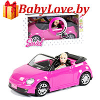 6633 Кукла типа Barbie с машиной Кабриолет (свет, звук) , длина машины 46 см
