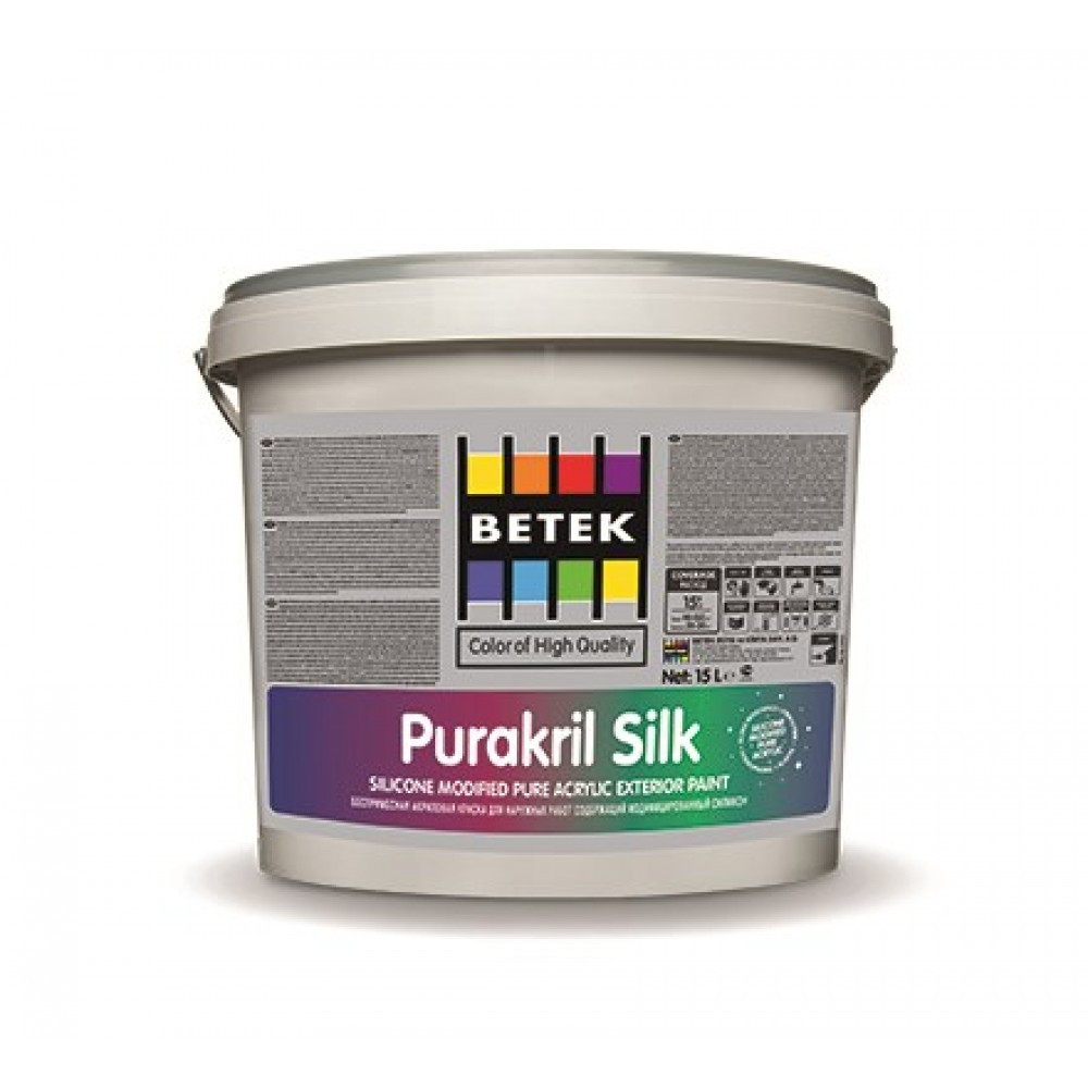 BETEK PURAKRIL SILK Краска для фасадных работ 15л - фото 1 - id-p176215773