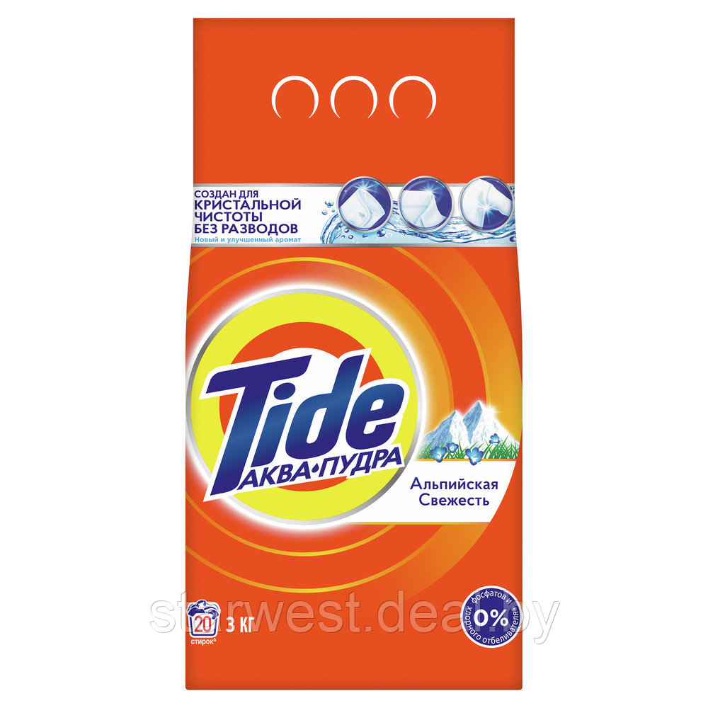 Tide Альпийская Свежесть 3 кг Стиральный порошок для автоматических стиральных машин - фото 2 - id-p134938006