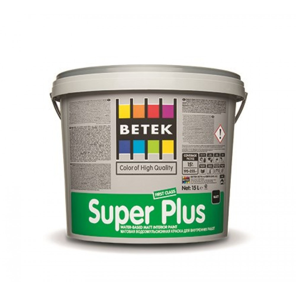 BETEK SUPER PLUS Краска для внутренних работ (матовая) 2,5л - фото 1 - id-p176216243