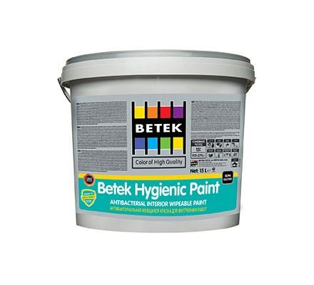 BETEK HYGIENIC PAINT S.GLOSS Антибактериальная краска для внутренних работ 15л - фото 1 - id-p176216262