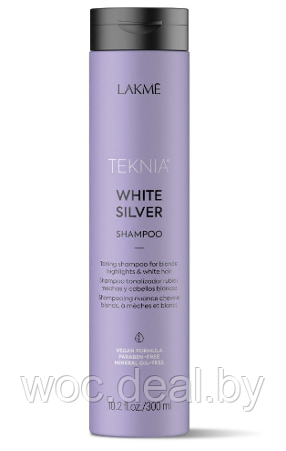 Lakme Тонирующий шампунь для нейтрализации желтого оттенка волос White Silver Teknia, 300 мл - фото 1 - id-p176239814