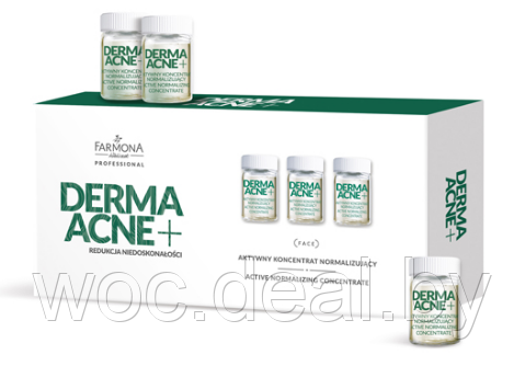 Farmona Активный нормализующий концентрат для кожи лица и шеи Dermaacne+ 10*5 мл - фото 1 - id-p176239946