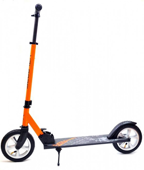 Двухколесный складной самокат с надувными колесами Scooter Tour Оранжевый - фото 1 - id-p176267107