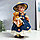Кукла коллекционная керамика "Сьюзи в джинсовом платье, шляпке и с мишкой" 30 см, фото 2