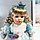 Кукла коллекционная керамика "Флора в бело-голубом платье и лентой на голове" 30 см, фото 5