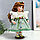 Кукла коллекционная керамика "Агата в бело-зелёном платье и с цветами в волосах" 30 см, фото 2