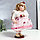 Кукла коллекционная керамика "Агата в бело-розовом платье и с цветами в волосах" 30 см, фото 2