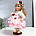 Кукла коллекционная керамика "Агата в бело-розовом платье и с цветами в волосах" 30 см, фото 3