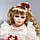 Кукла коллекционная керамика "Агата в бело-розовом платье и с цветами в волосах" 30 см, фото 5