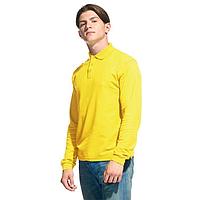 Рубашка поло с длинным рукавом мужская, размер XS, цвет жёлтый