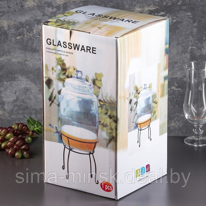 Диспенсер для напитков на подставке «Классика», 5,5 л, 20×43 см - фото 6 - id-p176288219