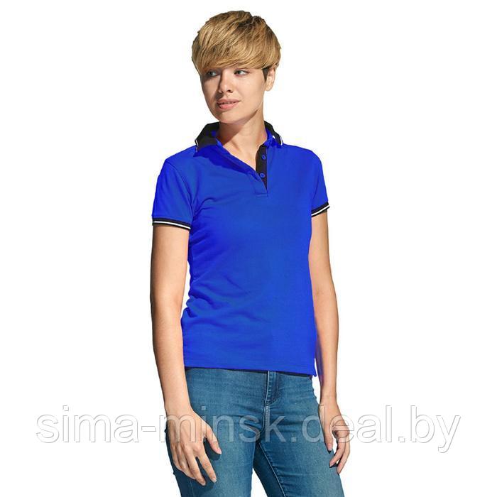 Рубашка поло женская, размер S, цвет синий, чёрный - фото 1 - id-p176288726