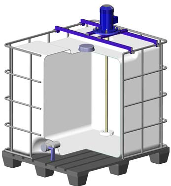 Быстроходная мешалка DSL для ёмкости Еврокуб с компл. креплений для растворения и перемешивания твердых частиц