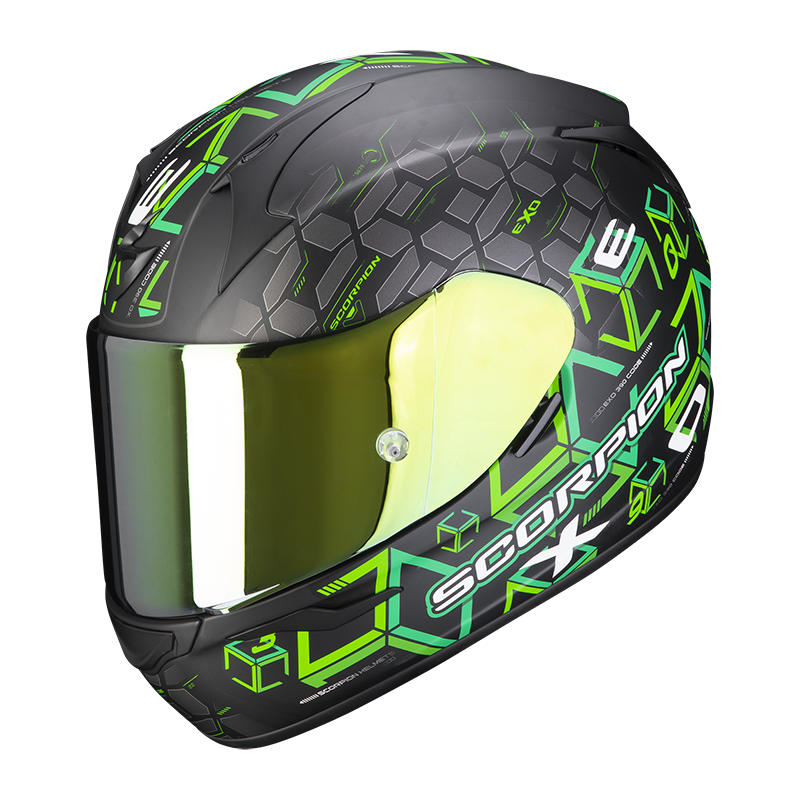 Шлем SCORPIONEXO EXO-390 CUBE Matt Black-Green S (55-56)