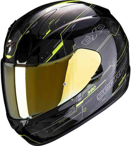 Шлем SCORPIONEXO EXO-390 BEAT Black-Neon yellow M (57-58)