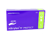 Перчатки нитриловые S голубые 100пар/200шт Nitrylex Mercator Medical PF protect