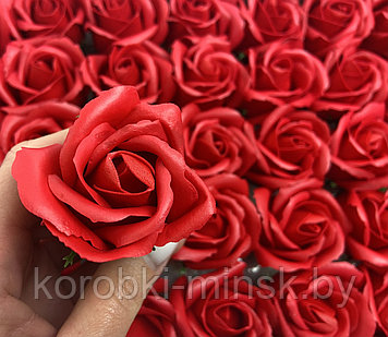 Декоративный цветок-мыло "роза" Красный  5*4,5  50шт. Узкий бутон