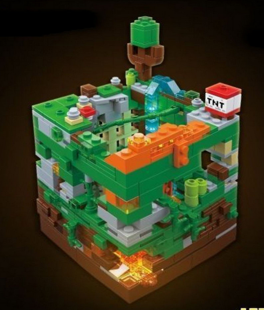 Детский конструктор Minecraft светящийся Майнкрафт Renzaima 679 Renzaima Битва в джунглях с подсветкой 866 дет - фото 2 - id-p176312053