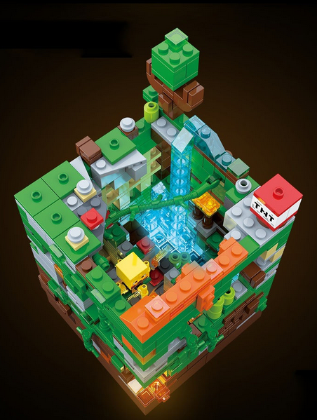 Детский конструктор Minecraft светящийся Майнкрафт Renzaima 679 Renzaima Битва в джунглях с подсветкой 866 дет - фото 3 - id-p176312053