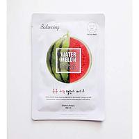 Маска для лица тканевая успокаивающая Watermelon Balancing Facial Mask (Kwailnara)