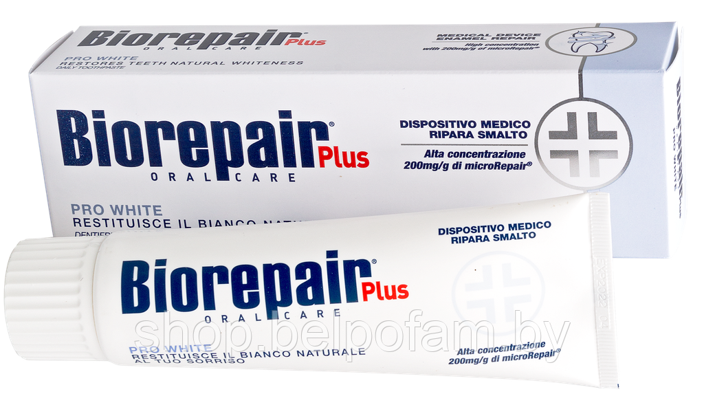 Зубная паста отбеливающая Biorepair Pro White Plus - фото 1 - id-p176312120