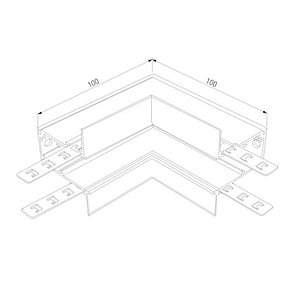 85093/00 Коннектор угловой внутренний для встраиваемого шинопровода Slim Magnetic, фото 2