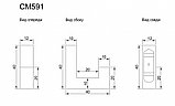 Крючок мебельный 591 однорожковый замак хром CM591Z.001CP, фото 3